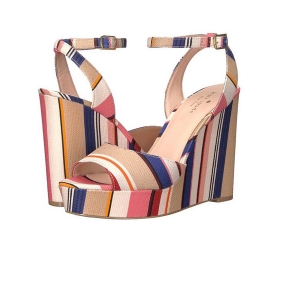 NEW Kate spade dellie wedge stripe size 7 - Picture 1 of 5